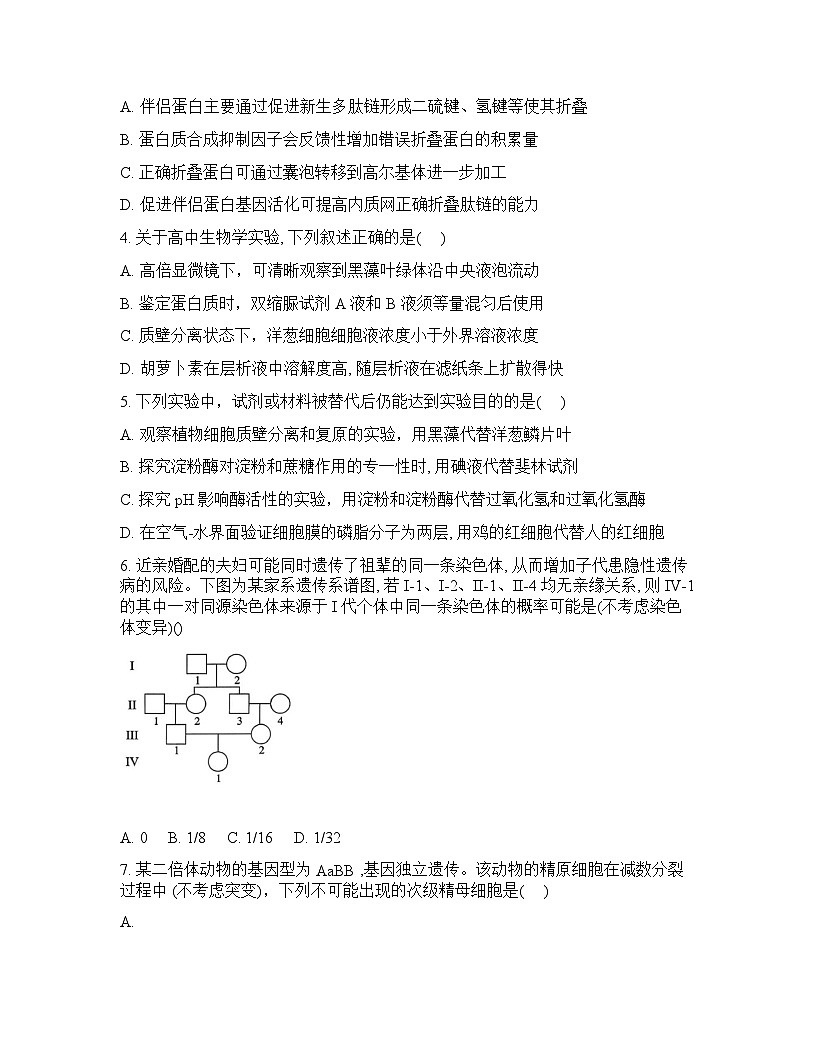 2026届四川省内江市威远中学校高三第二次模拟考试生物试题含答案第2页