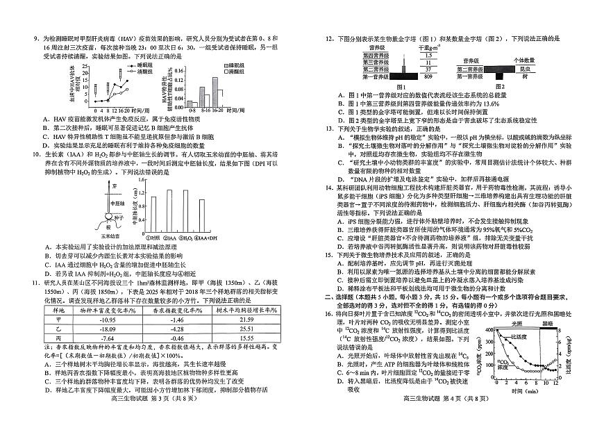 26菏泽一模- 生物试题第2页