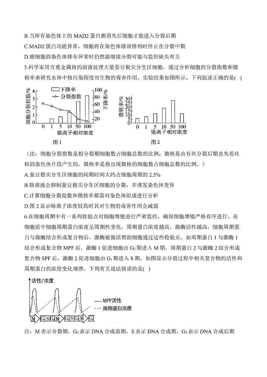 专题4 细胞的生命历程（选择题）——高考生物学第一轮复习模块分练【新高考版】（含解析）第3页