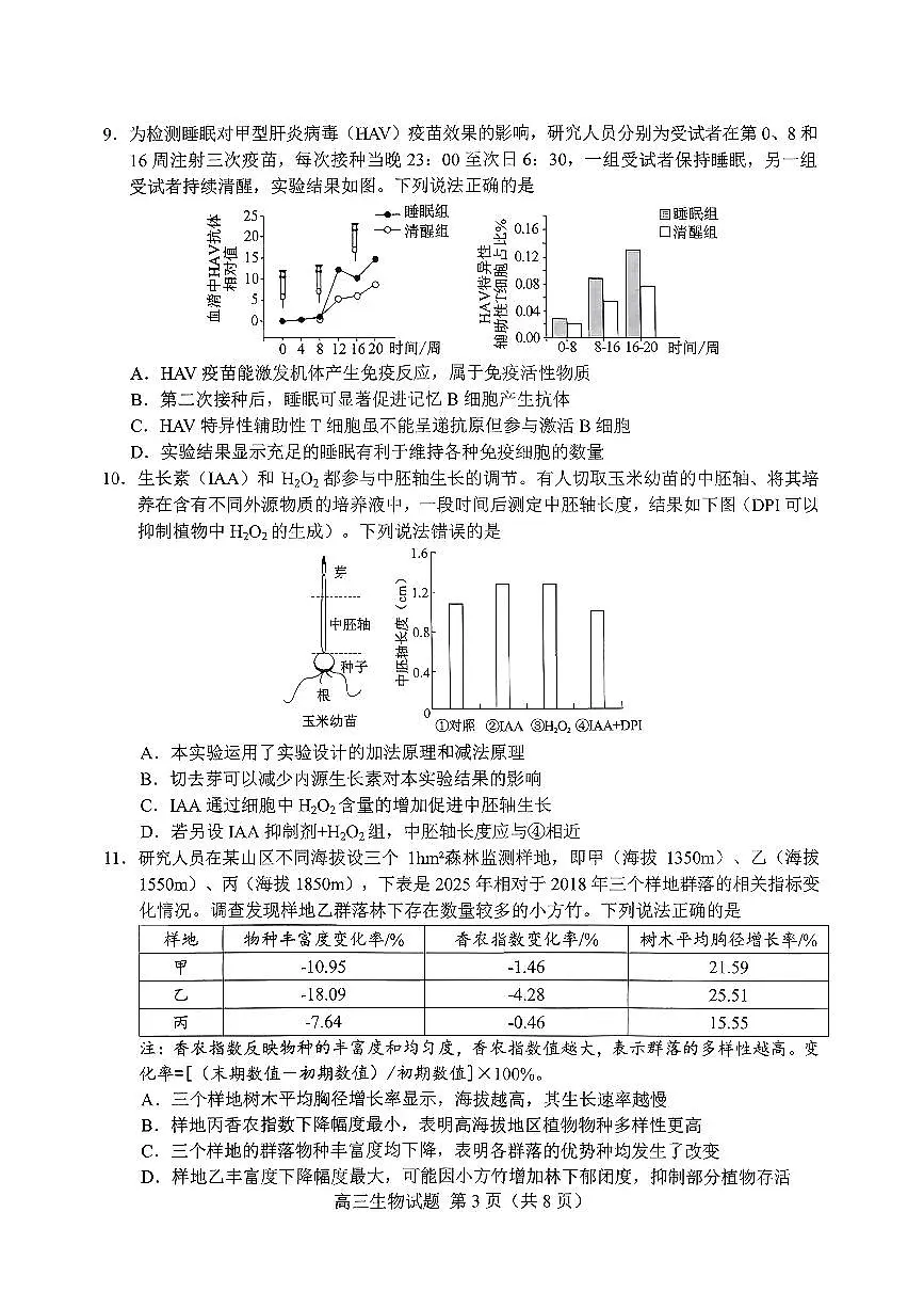 扫描件_2026年高三一模考试生物菏泽一模（含答案）第3页