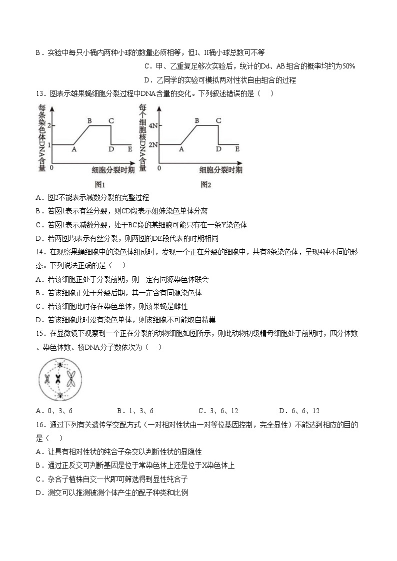 四川省资阳市安岳中学2023_2024学年高一下学期期中考试生物试题(文字版含答案)第3页