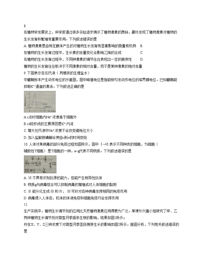 湖南省衡阳市第八中学2025_2026学年高二上期期中考试生物试卷（文字版，含答案）第3页