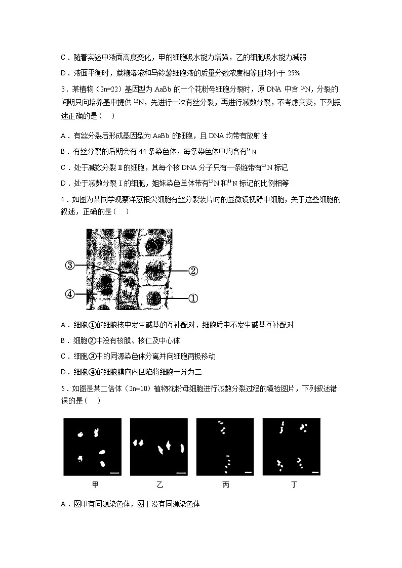 江西上高二中2025—2026学年高三下学期素养考试生物学（A）试题含答案第2页
