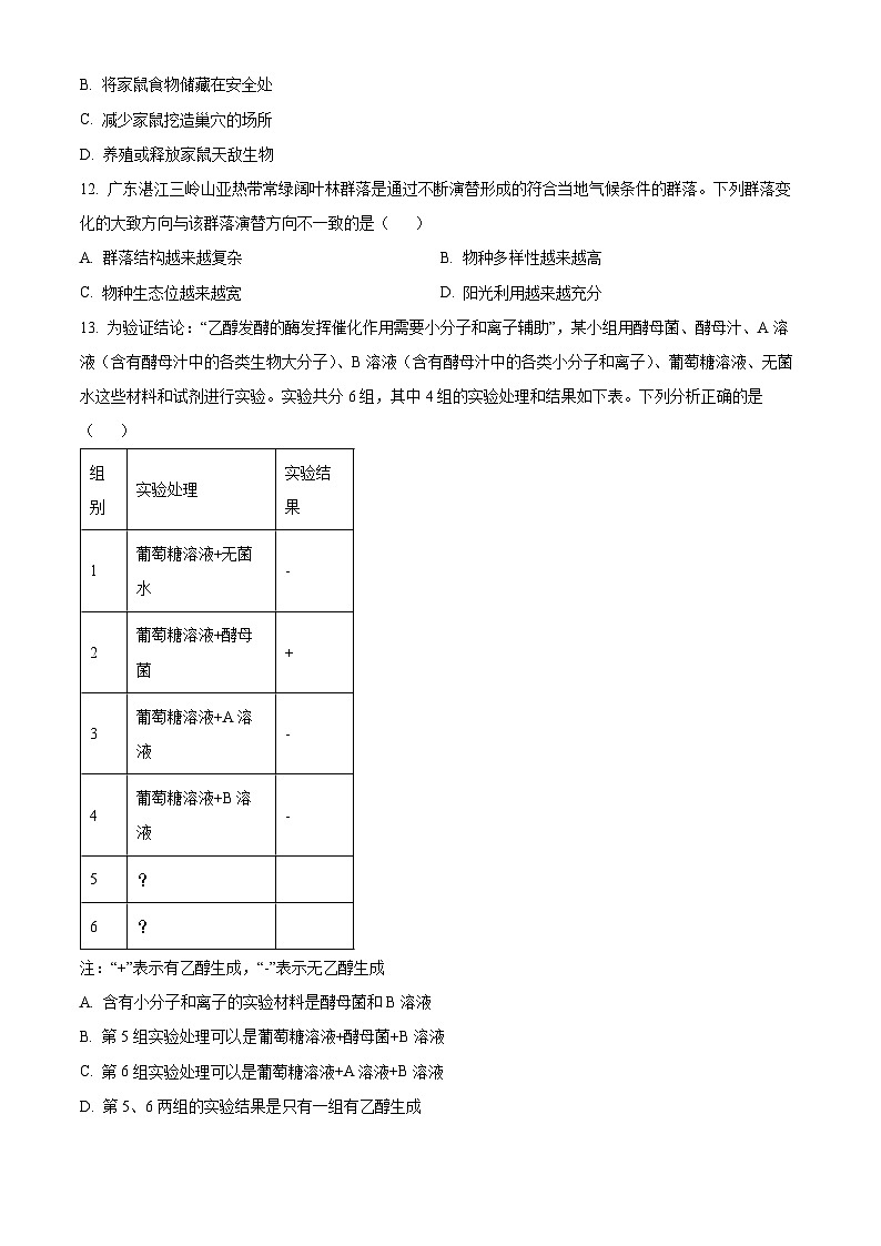 广东省深圳市高级中学高中园2025届高三下学期第一次模拟考试生物第3页