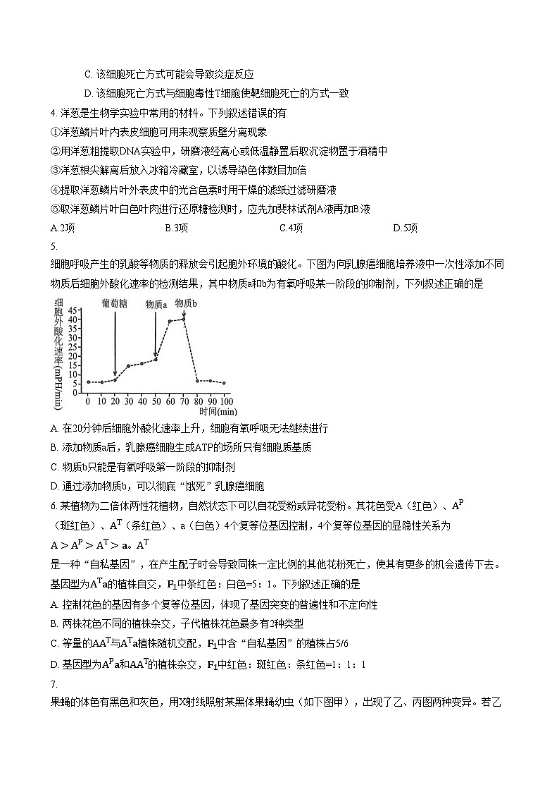 2026届山东省济南市市中区山东省实验中学高三模拟预测生物试题（文字版，含答案）第2页