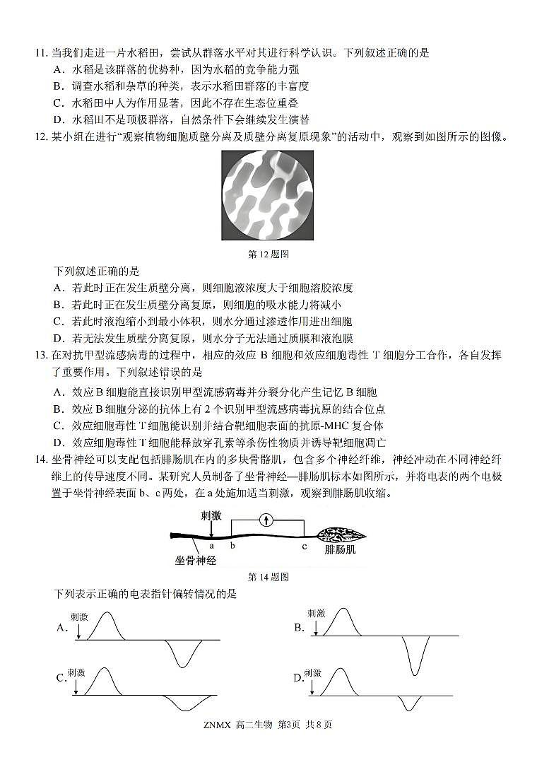 生物试题卷第3页