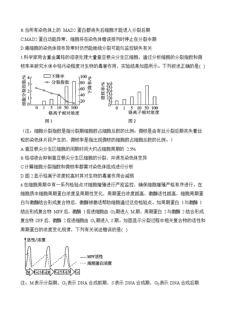 2026年高三高考生物二轮复习练习 专题4 细胞的生命历程（选择题）第3页