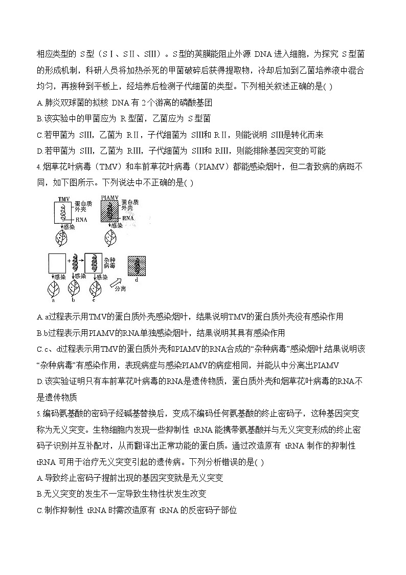 2026年高三高考生物二轮复习练习 专题7 遗传的分子基础（选择题）第2页
