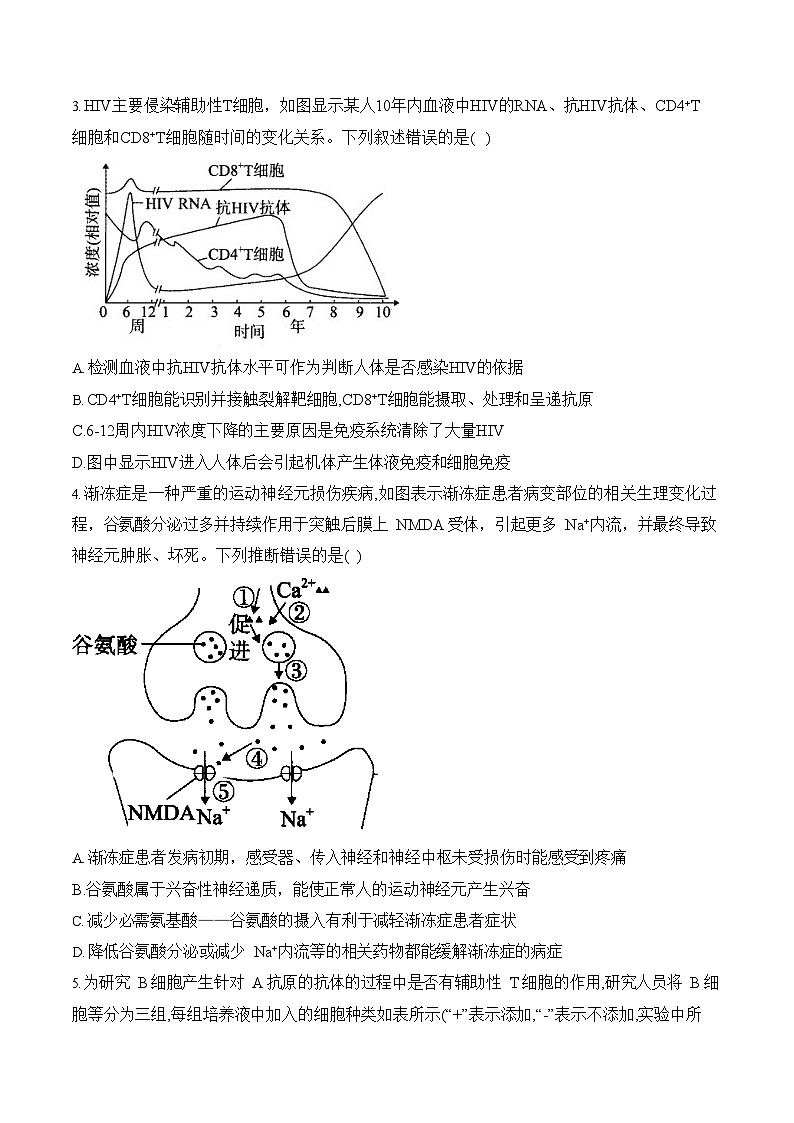 2026年高三高考生物二轮复习练习 专题9 人体生命活动的调节（选择题）第2页
