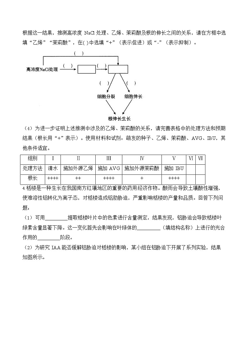 2026年高三高考生物二轮复习练习 专题10 植物生命活动的调节（非选择题）第3页