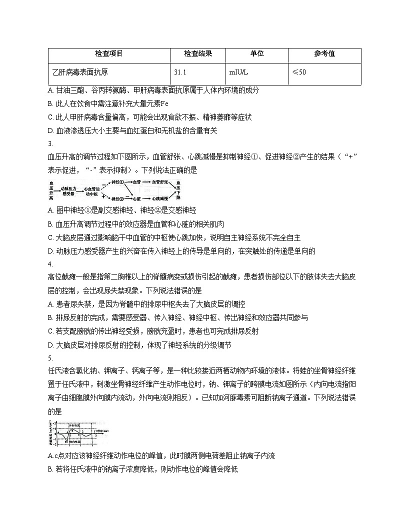 山东省潍坊市2025_2026学年高二上学期期中生物试题（文字版，含答案）第2页