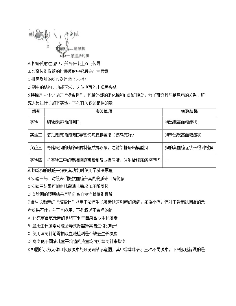 河南省百师联盟2025_2026学年高二上学期11月联考生物试题（文字版，含答案）第2页