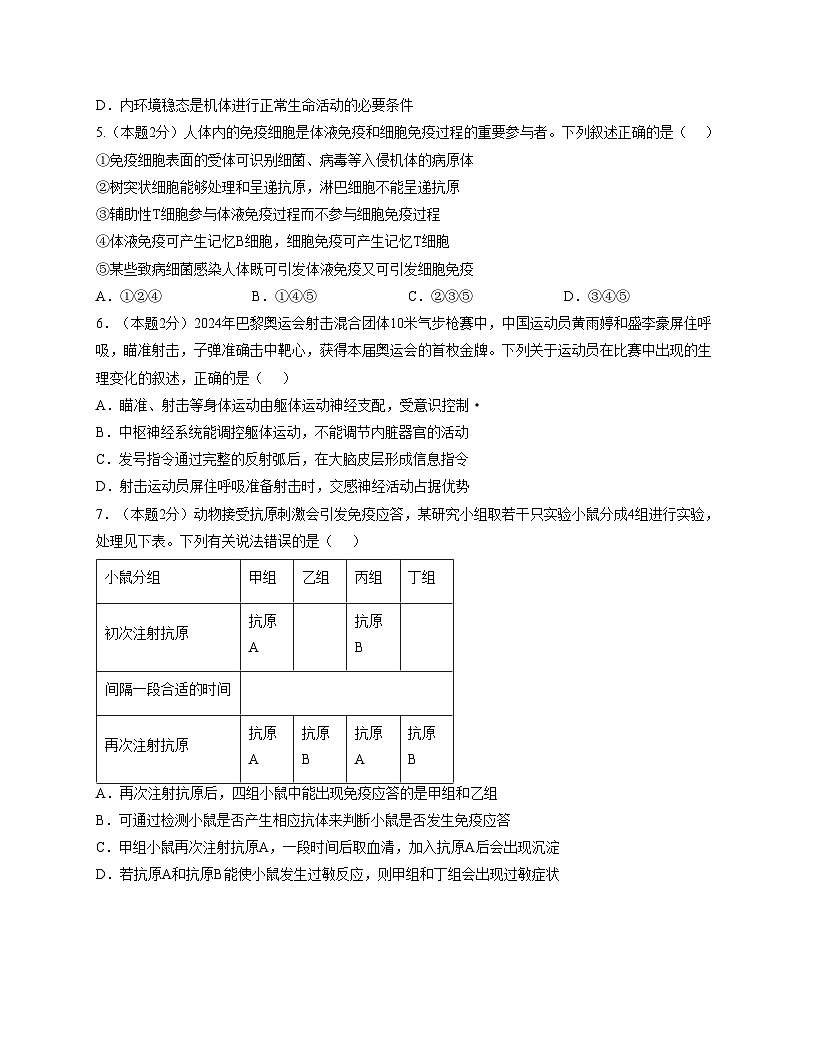 广东省肇庆市第六中学2025_2026学年高二上学期期中考试生物试题（文字版，含答案）第2页