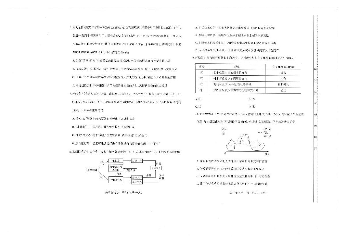 灞辫タ澶師2024-2025瀛﹀勾楂樹笁鏈熸湯瀛︿笟璇婃柇鐢熺墿第2页