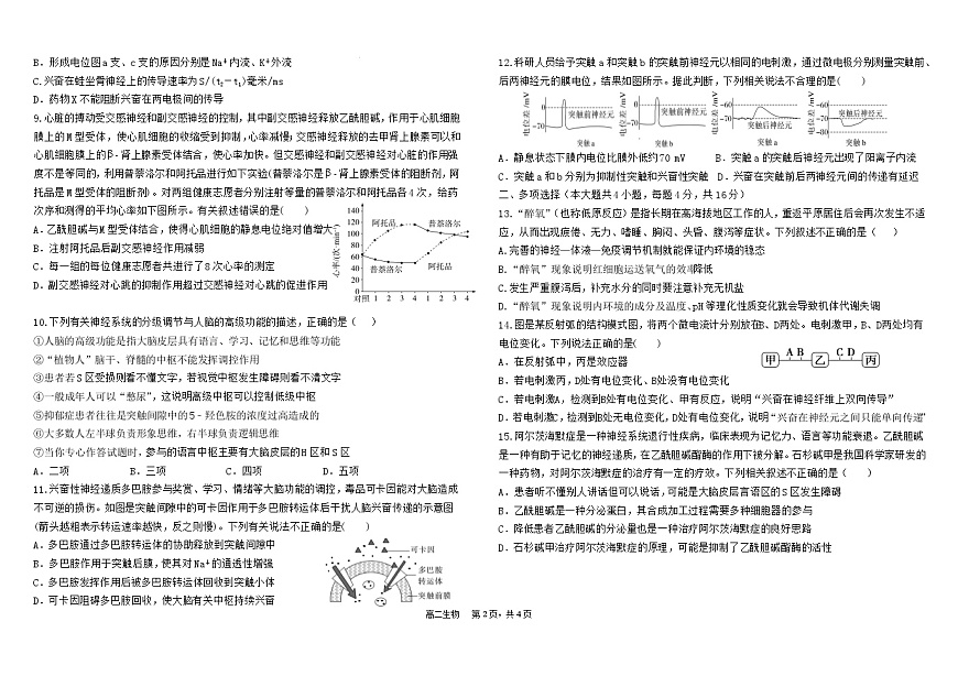 江西省南昌市第三中学2024-2025学年高二上学期10月月考生物试题第2页