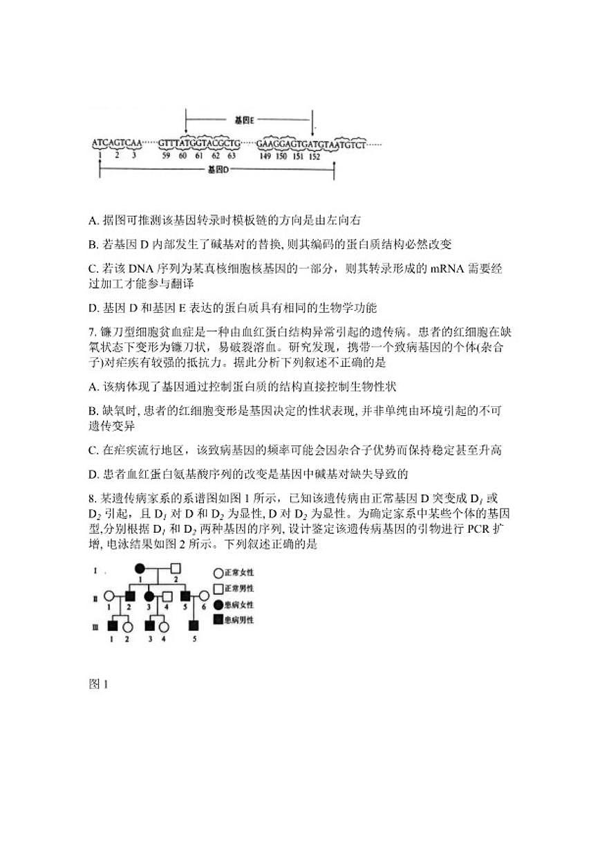 湖北省随州市2026年高三高考二模生物学试卷（含答案）第3页