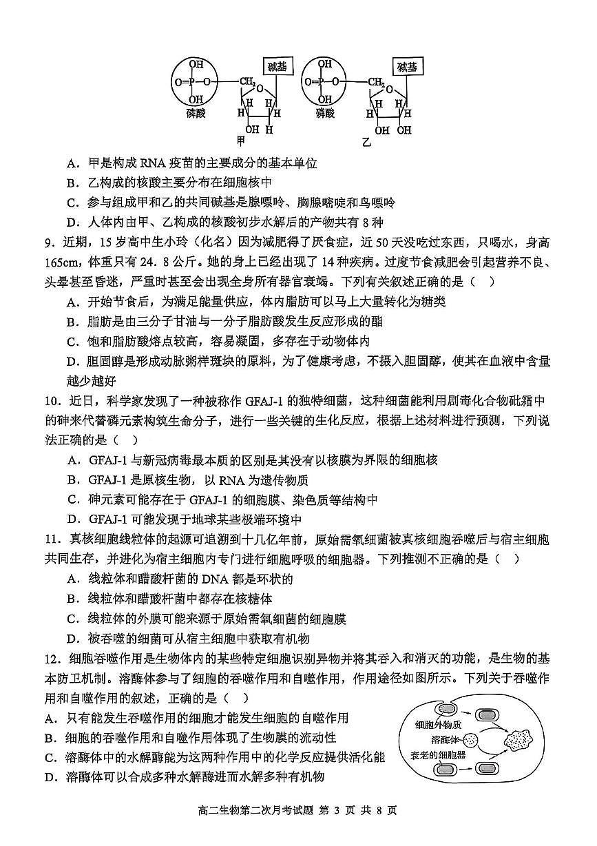 辽宁省锦州市某校2024-2025学年高二下学期第二次月考生物试卷第3页