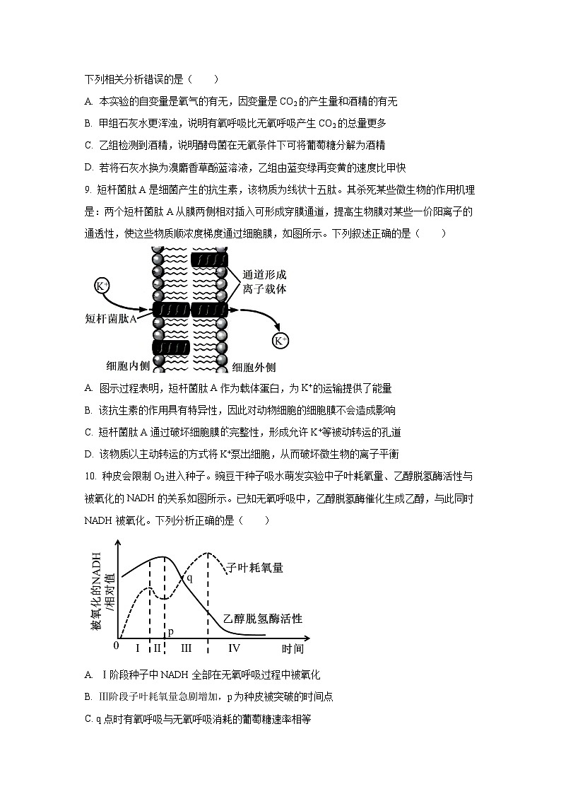 2026届浙江省新阵地教育联盟高三下二模生物试卷（学生版）第3页