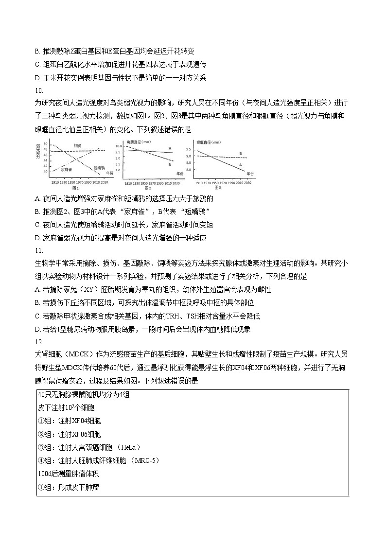 江西省南昌市2025_2026学年高三下学期一模测试生物试题（文字版，含答案）第3页