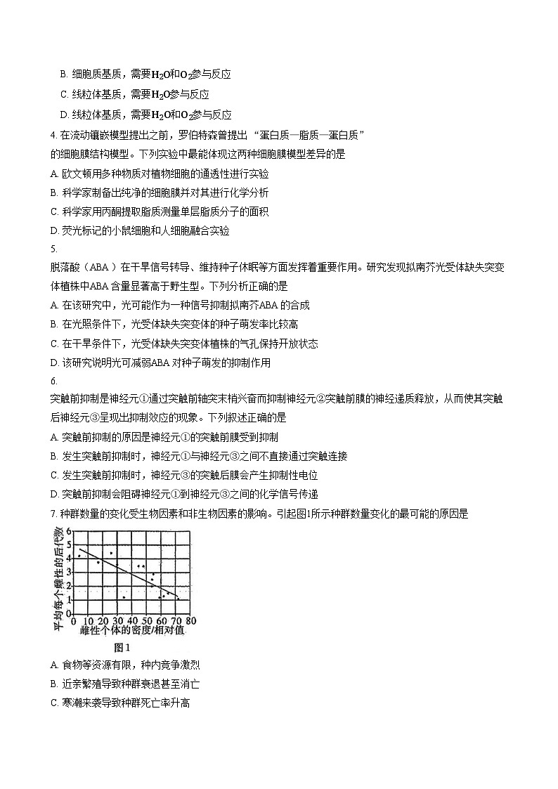 2026届广东省高三一模普通高中学业水平选择考模拟测试（一）生物试题（文字版，含答案）第2页