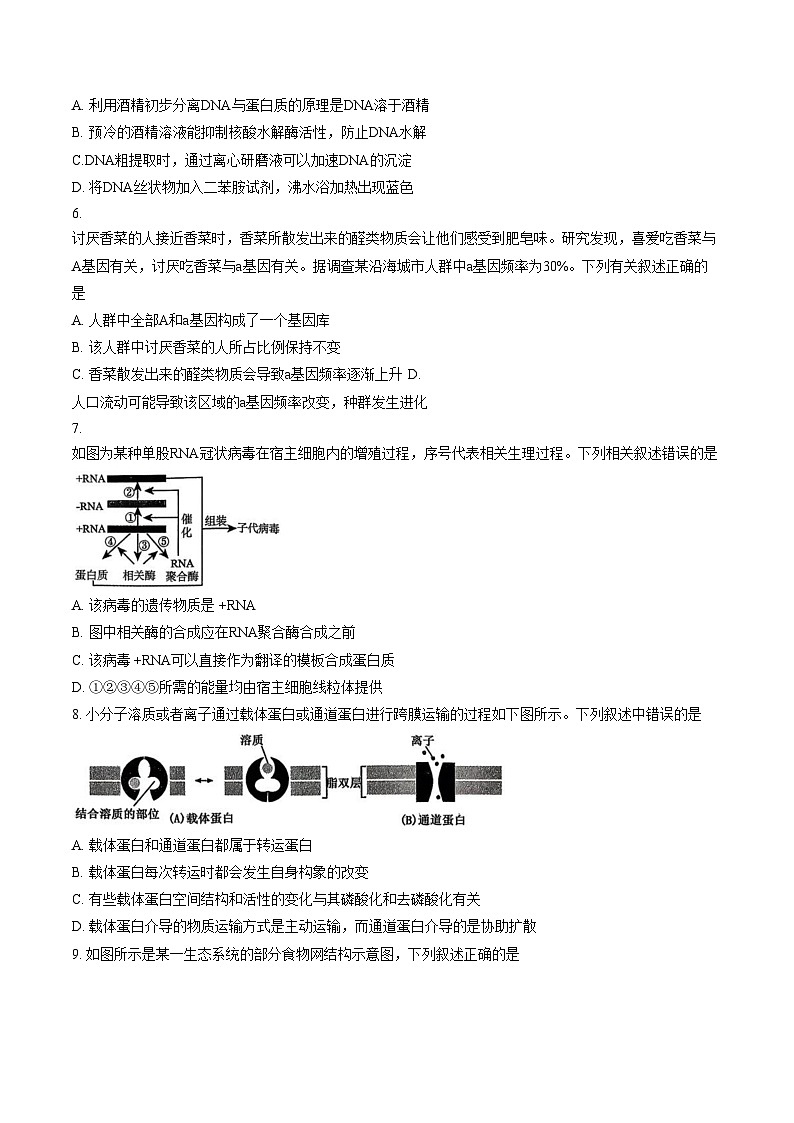 辽宁省辽阳市2026届高三第一次模拟考试生物试卷（文字版，含答案）第2页