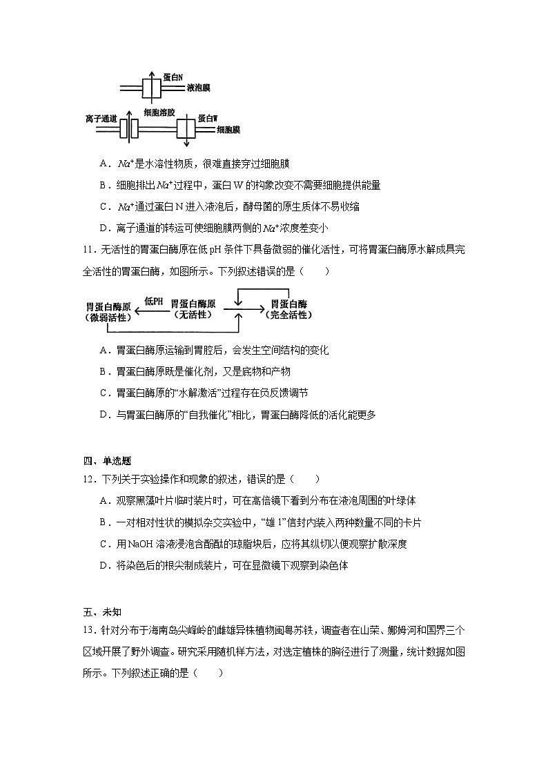 2026年浙江省金丽衢十二校高三二模生物试题（无答案）第3页