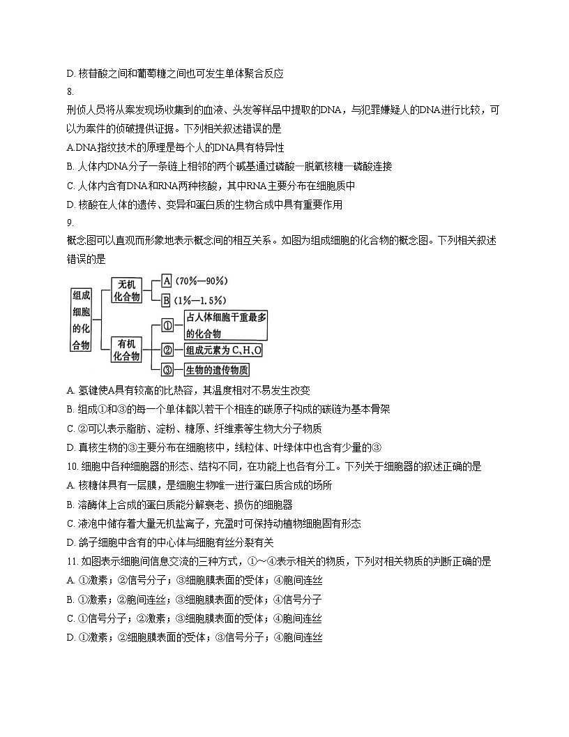 辽宁省锦州省重点2025_2026学年高一上学期期中生物试卷（扫描版，含答案）第3页
