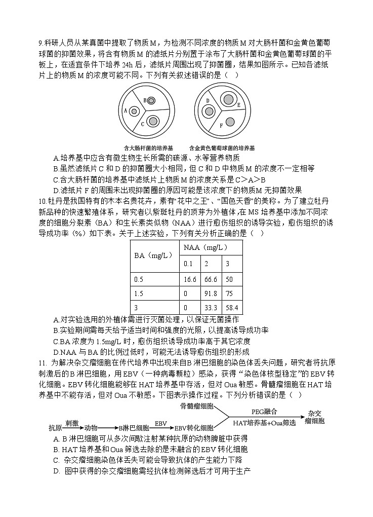 四川省遂宁市射洪中学高2023级高二下期期末模拟考试生物试题第3页