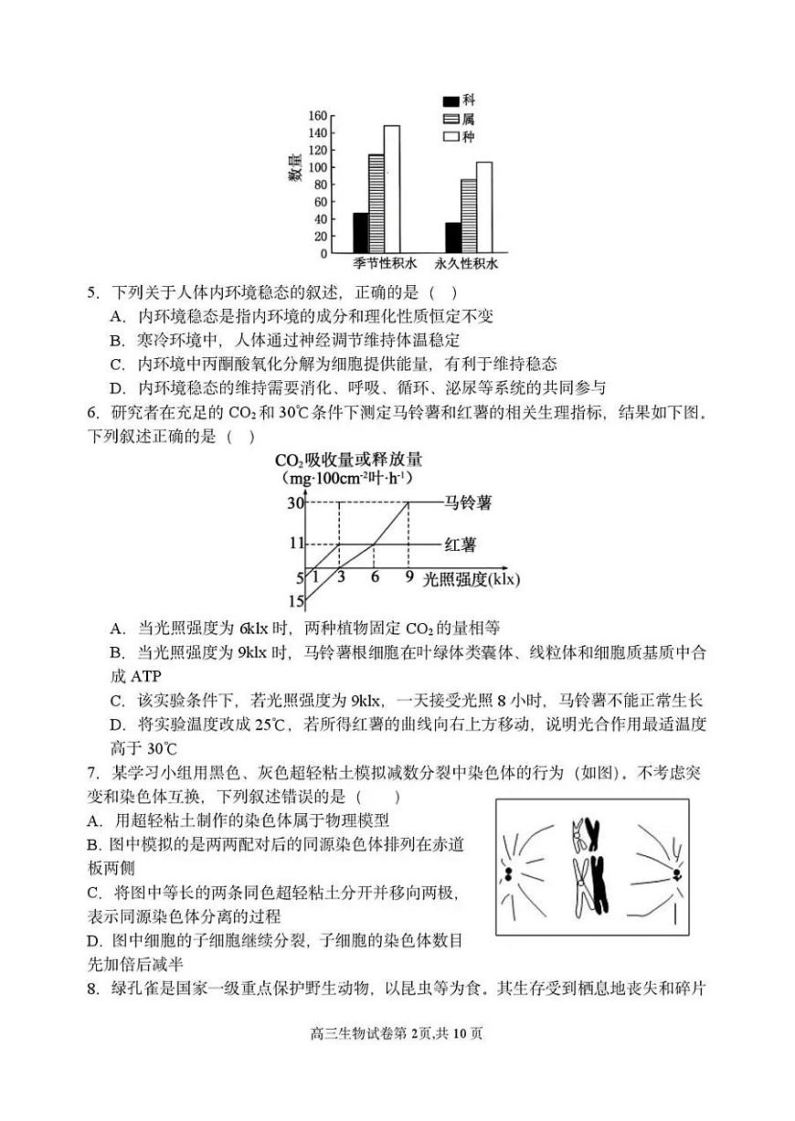 东北育才学校2025-2026学年高三下学期第六次模拟考试 生物第2页