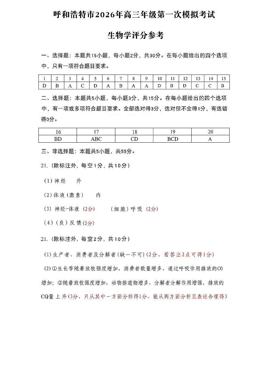 生物答案第1页