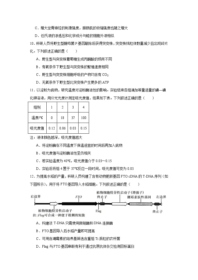 2026年浙江宁波十校高三3月联考生物试卷（附答案解析）第3页