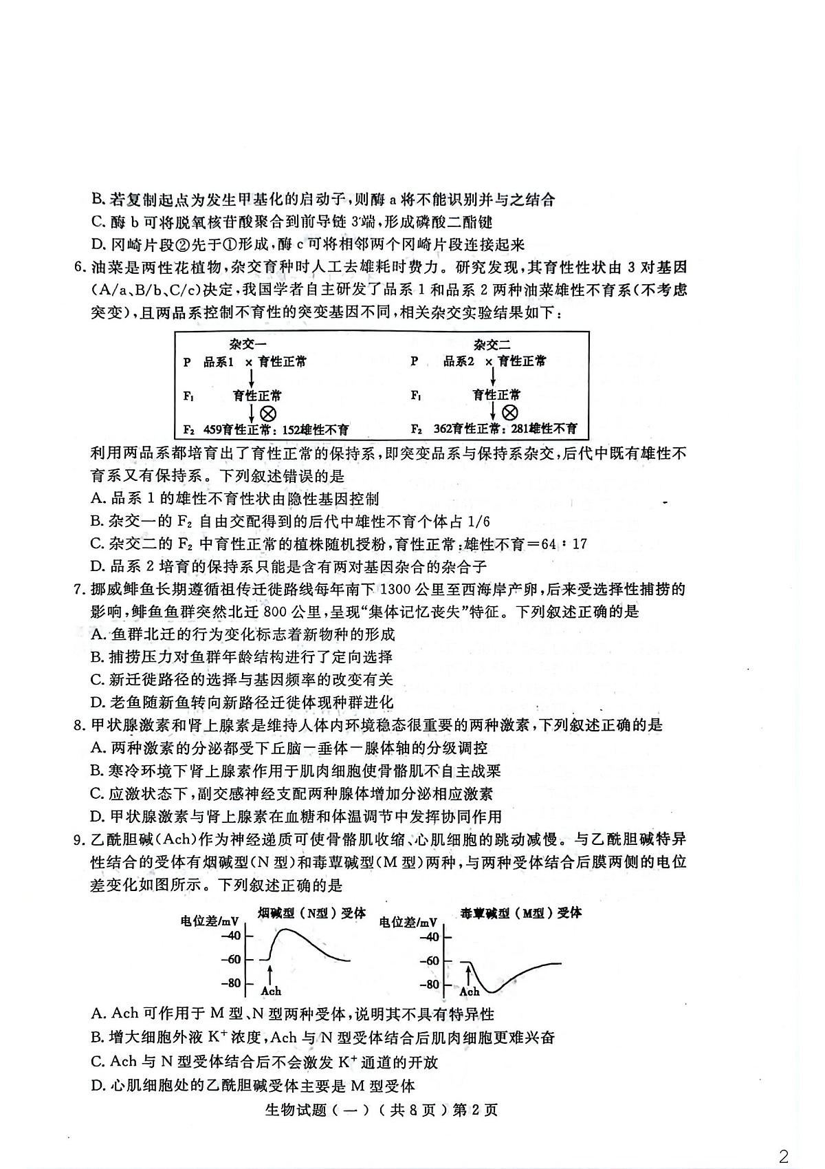聊城市2026年普通高中学业水平等级考试模拟卷 生物第2页