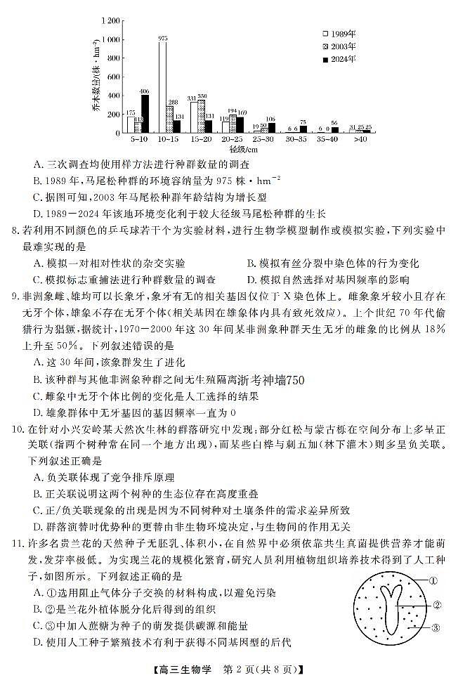 生物卷-2603高三强基联盟第2页