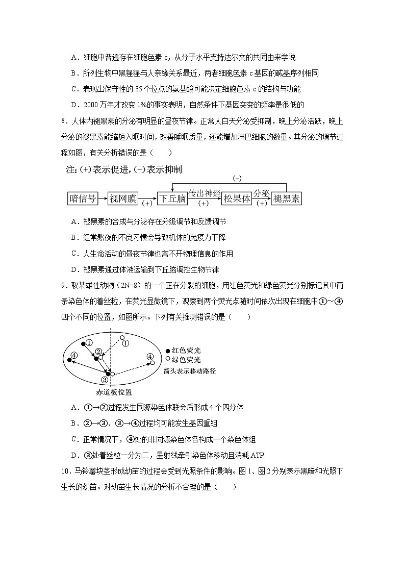 2026年湖北宜昌市高三下学期3月调研考试生物试题（附答案解析）第3页