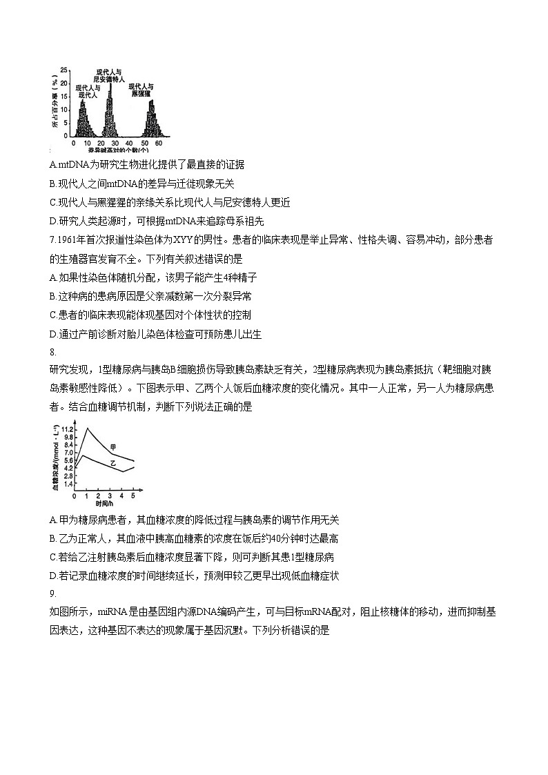 陕西西安工业大学附中2025_2026学年高三下学期第十次模拟考试生物试题（文字版，含答案）第3页