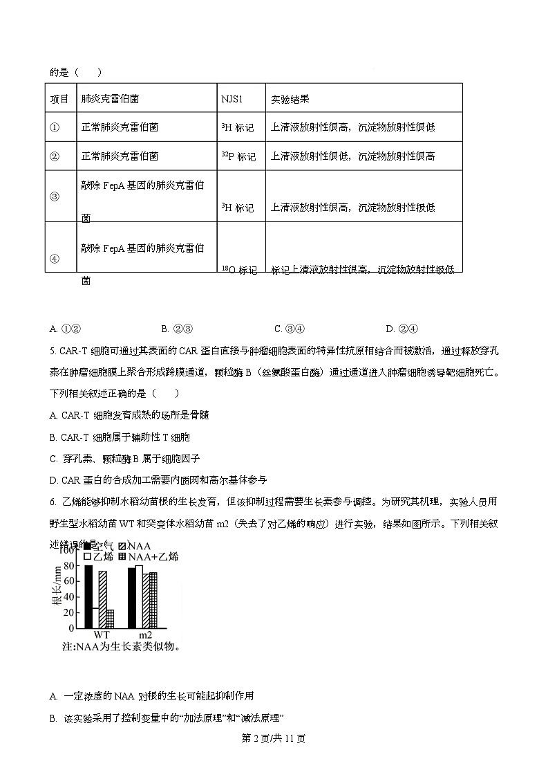 四川省多校2026届高三下学期3月开学联考生物试卷（原卷版）第2页