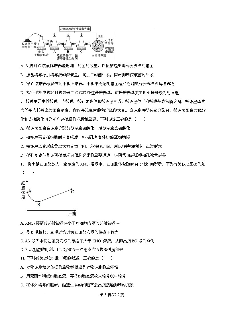 四川省攀枝花市三中2026届高三第2次调研监测生物学试卷（原卷版）第3页