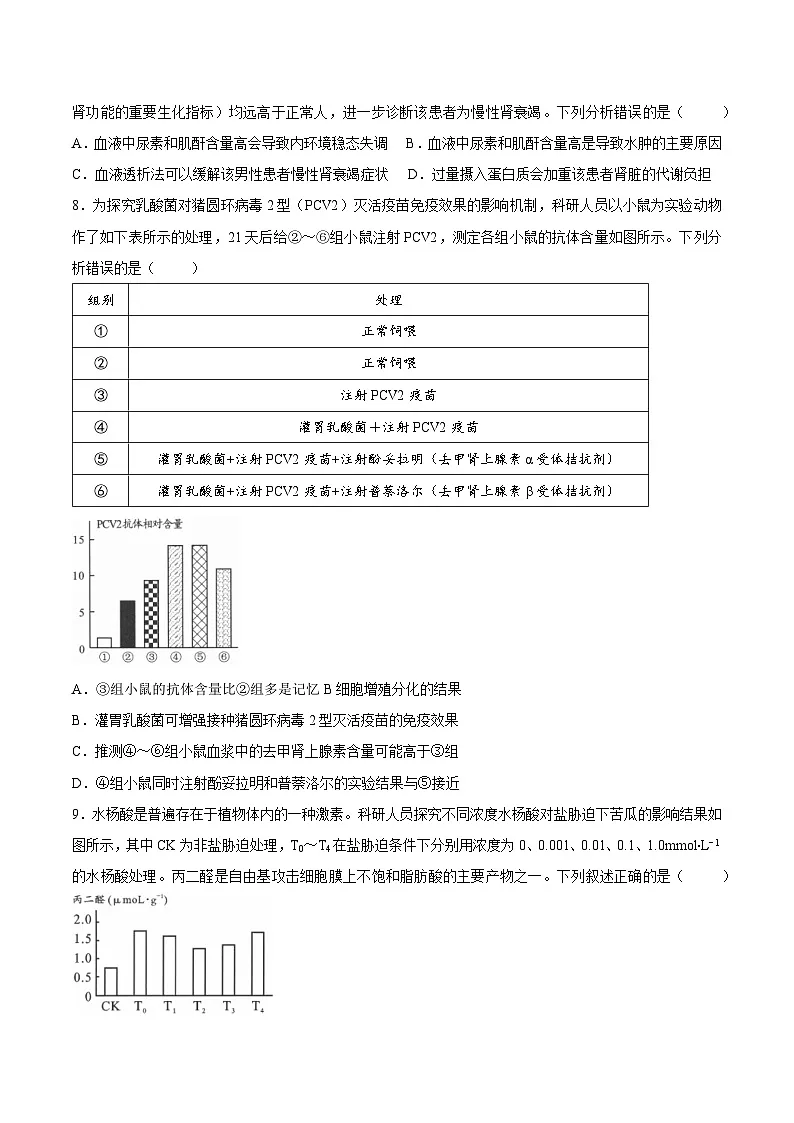四川省成都市二诊2026届高三下学期第二次模拟测试 生物试题+答案第3页