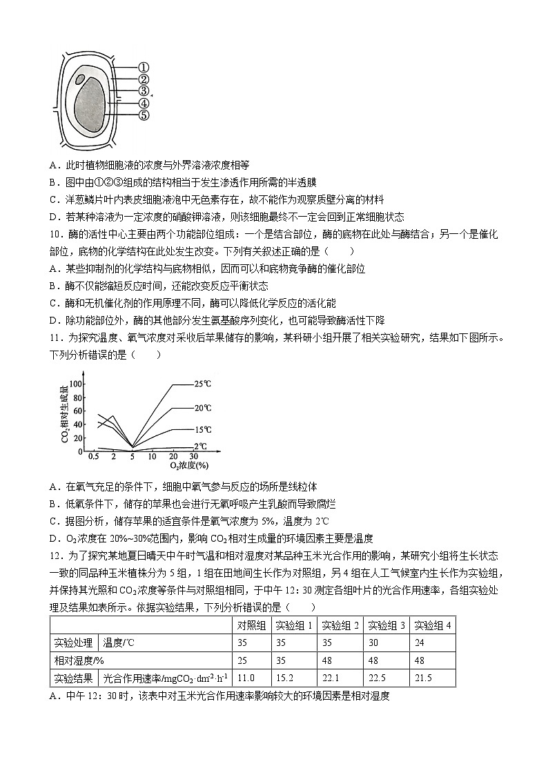2025届百师联盟高三下学期一轮复习联考（一）生物试题（含解析）第3页