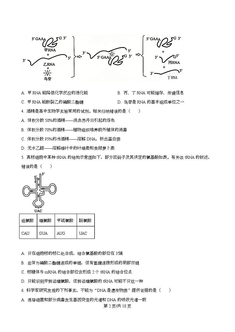 湖北宜昌市2026届高三3月调研考试生物试题（原卷版）第2页