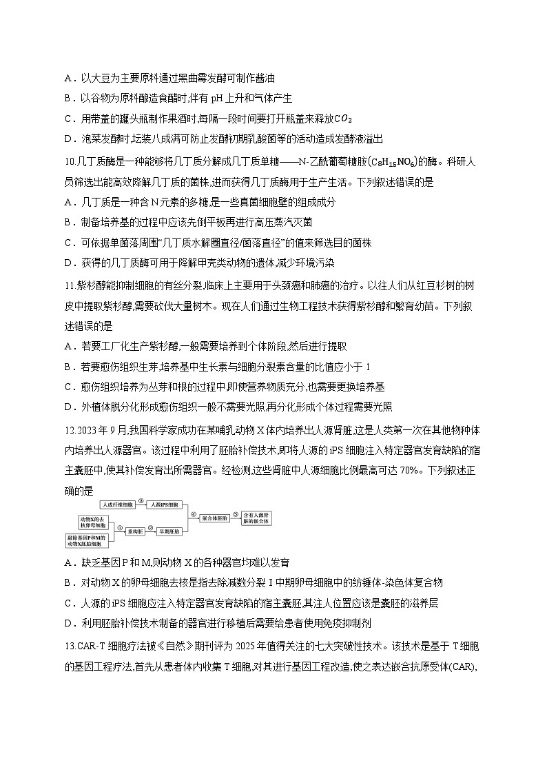 湖北省高中名校联盟2025-2026学年高三上学期8月第一次联合生物试卷（含答案解析）第3页