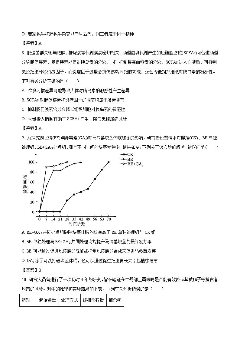 2026承德高三上学期期末考试生物含答案第3页
