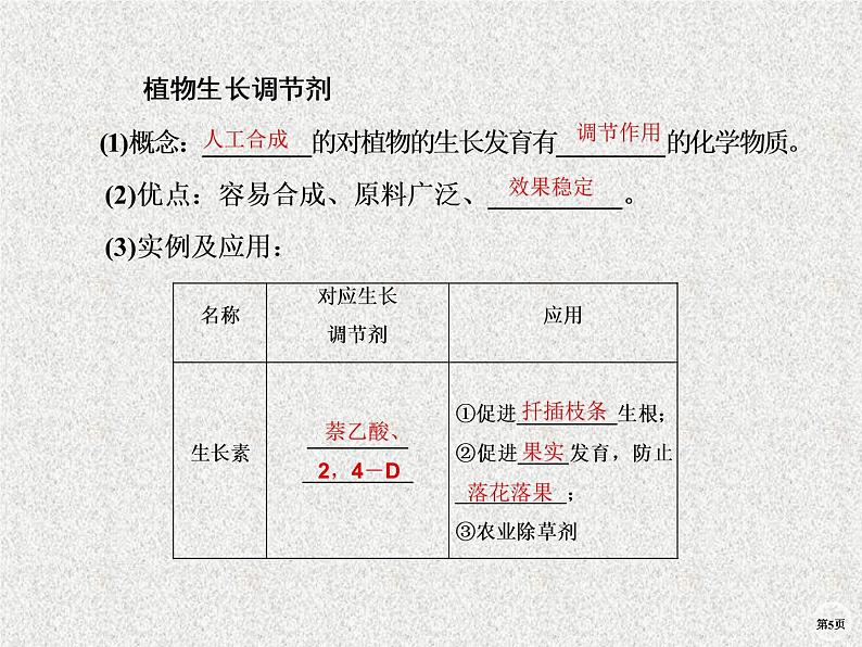 2020年人教版生物高考复习课件：第八单元 第7讲 其他植物激素05