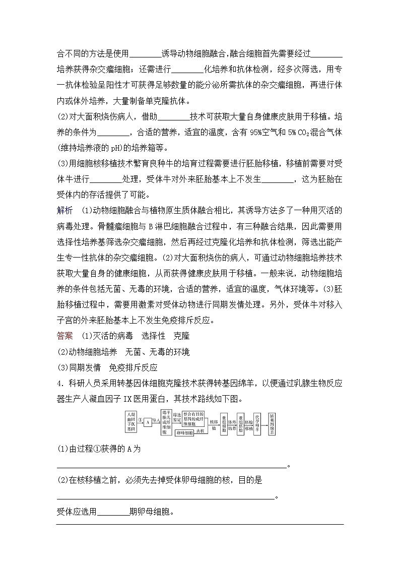 2020年人教版生物高考总复习练习：第十一单元 第2讲 细胞工程第3页