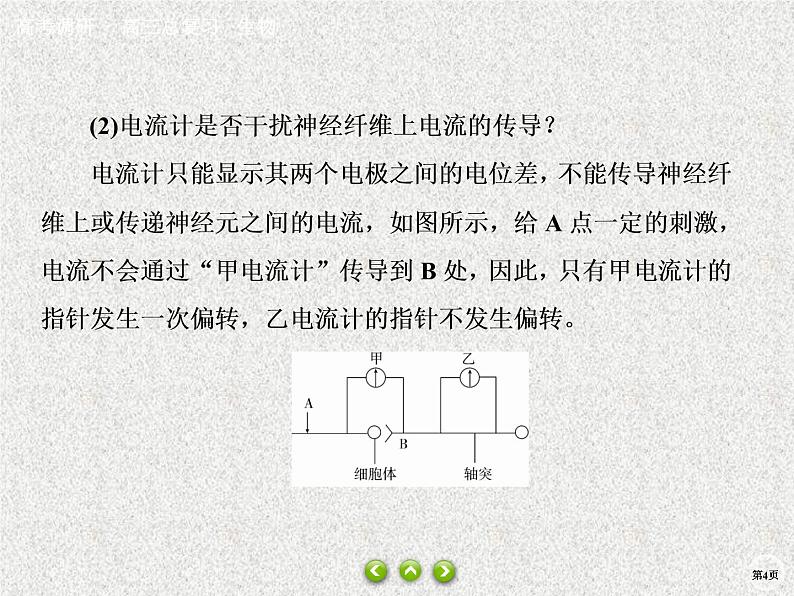 2020年人教版生物高考总复习课件：第八单元 热点题型十一 膜电位测量与电流表偏转问题第4页