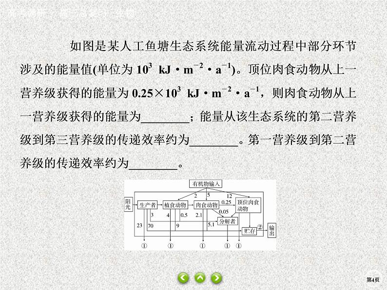 2020年人教版生物高考总复习课件：第九单元 热点题型十四 能量流动相关计算04