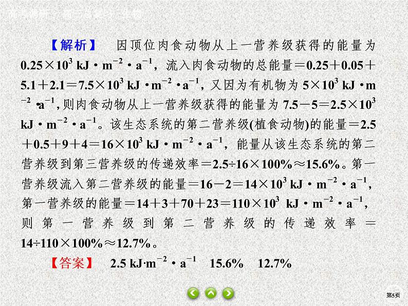 2020年人教版生物高考总复习课件：第九单元 热点题型十四 能量流动相关计算05