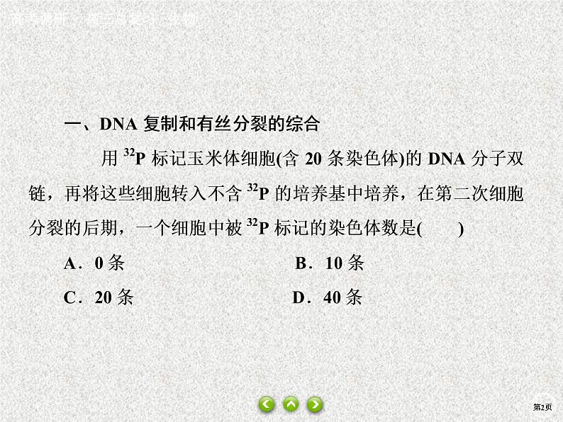 2020年人教版生物高考总复习课件：第六单元 热点题型九 DNA复制与细胞分裂综合02