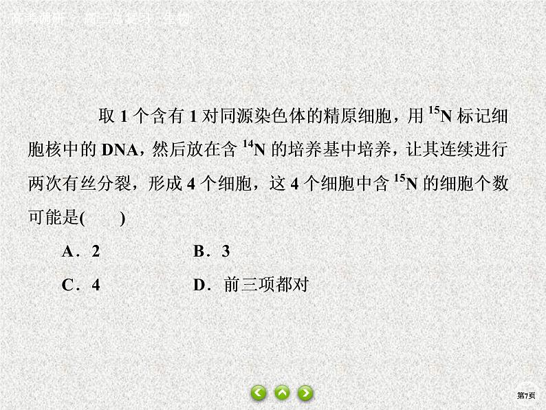 2020年人教版生物高考总复习课件：第六单元 热点题型九 DNA复制与细胞分裂综合07