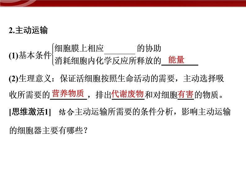 衡水高中用 人教版新课标 必修一  4-1 被动运输 4-2 主动运输与胞吞、胞吐 综合 课件05